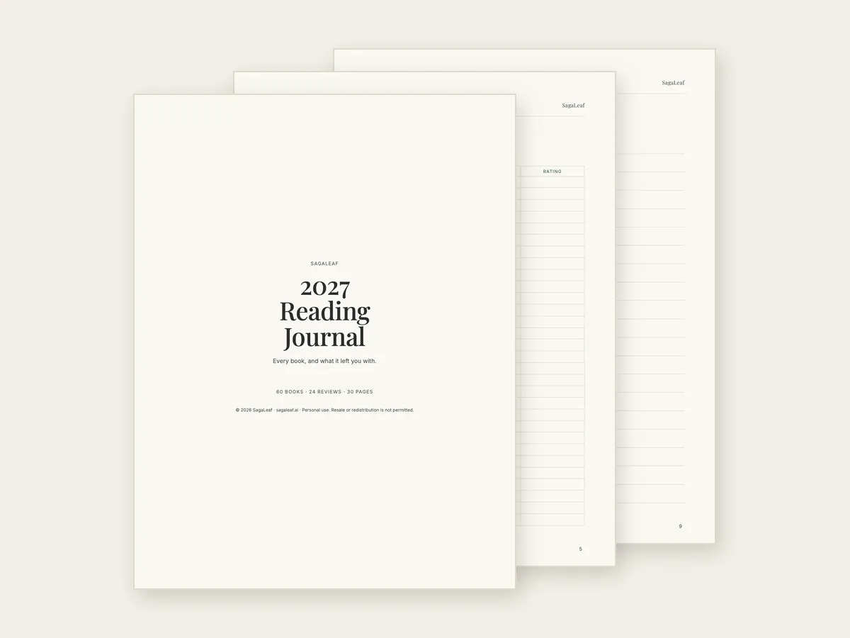 Pages from the 2027 Reading Journal
