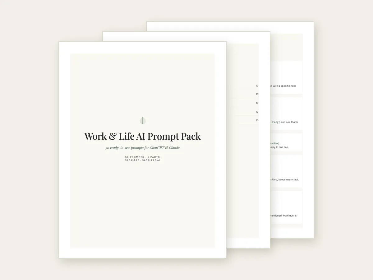 Pages from the Work & Life AI Prompt Pack
