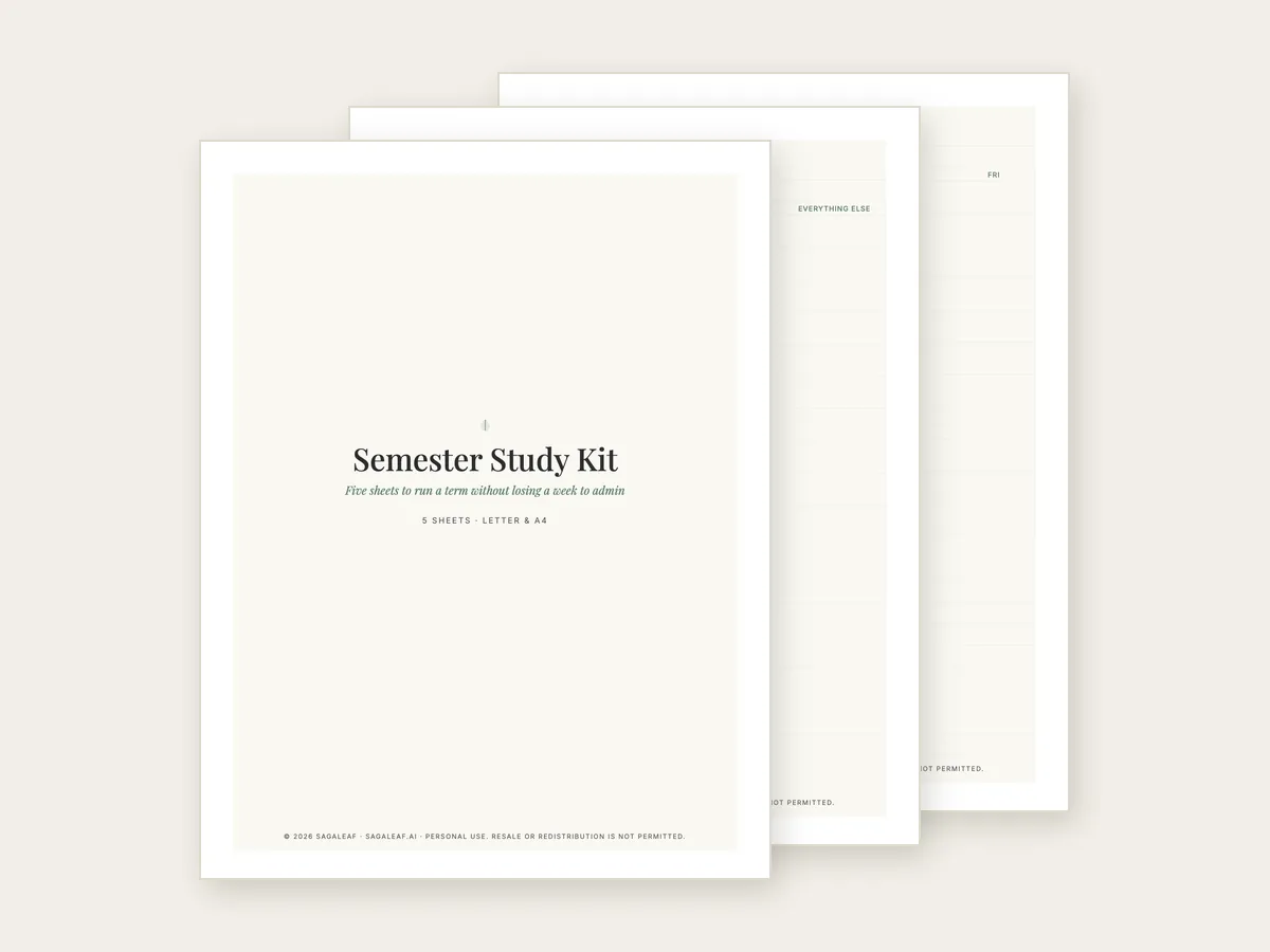 Pages from the Semester Study Kit